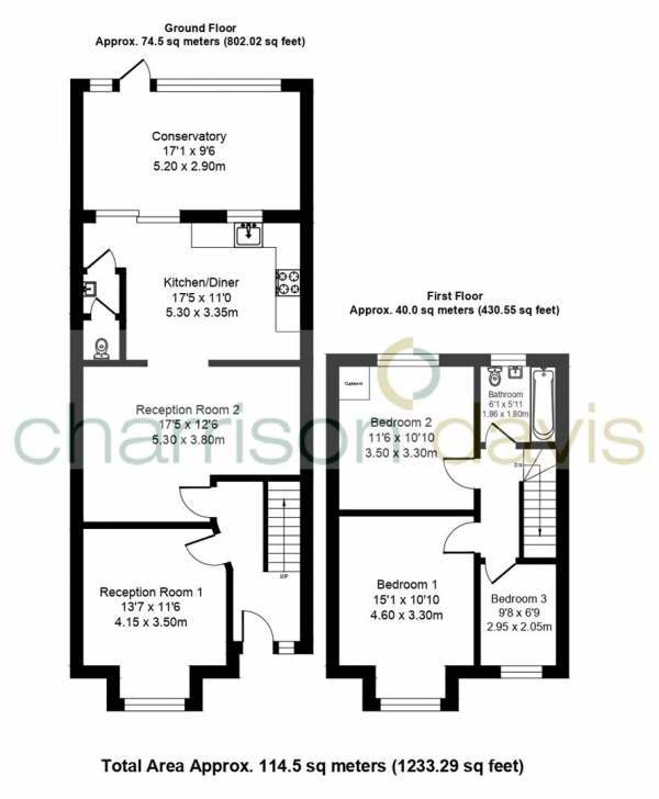 Floor Plan Image for 3 Bedroom Semi-Detached House for Sale in Clement Gardens, Hayes, Middlesex, UB3 4AP