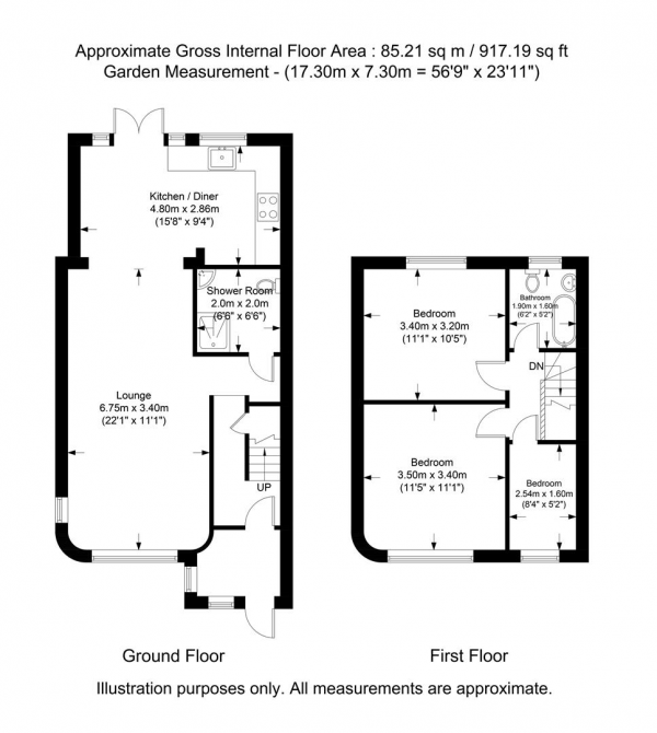 Floor Plan Image for 3 Bedroom Semi-Detached House for Sale in Lothian Avenue, Hayes, Middlesex, UB4 0EG