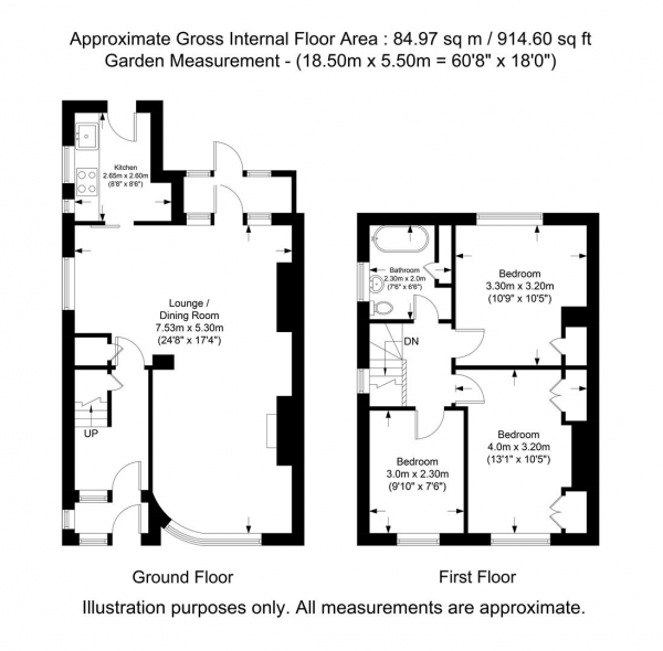 Floor Plan Image for 3 Bedroom Semi-Detached House for Sale in Hurstfield Crescent, Hayes, Middlesex, UB4 8DN