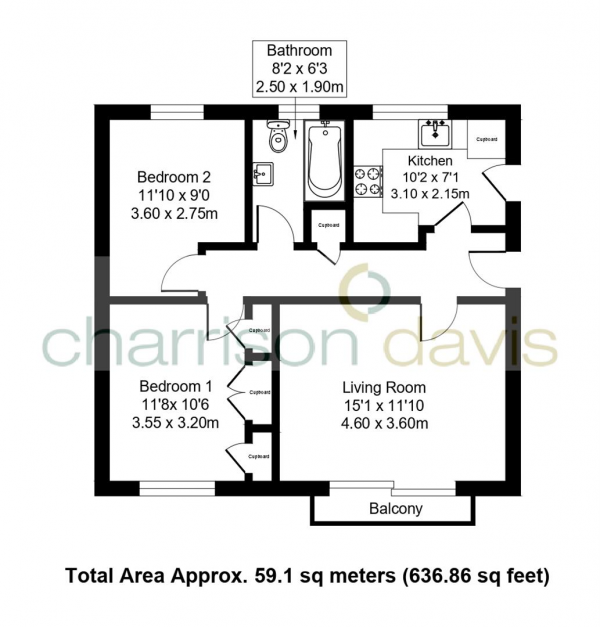 Floor Plan Image for 2 Bedroom Flat for Sale in Winnipeg House, Greenway, Hayes, Middlesex, UB4 9HL