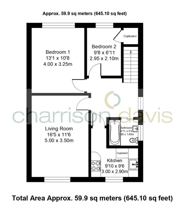 Floor Plan Image for 2 Bedroom Flat for Sale in Kingshill Avenue, Hayes, Middlesex, UB4 8DB