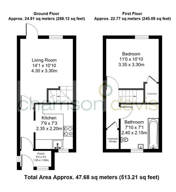 Floor Plan Image for 1 Bedroom Terraced House for Sale in Glencoe Road, Yeading, Middlesex, UB4 9SN