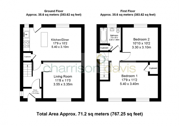 Floor Plan Image for 2 Bedroom Semi-Detached House for Sale in Edward Road, Northolt, Middlesex, UB5 6QN