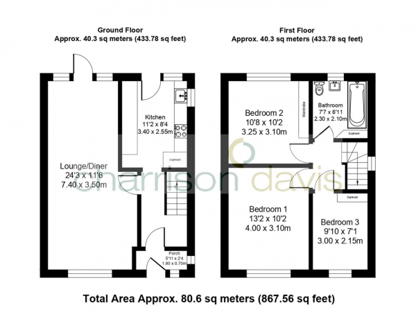 Floor Plan Image for 3 Bedroom Semi-Detached House for Sale in Grosvenor Avenue, Hayes, Middkesex, UB4 8NW