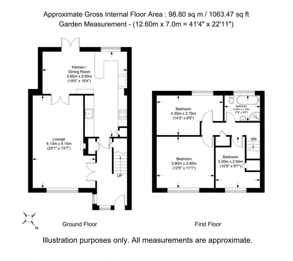 Floor Plan Image for 3 Bedroom Semi-Detached House for Sale in Montcalm Close, Hayes, Middlesex, UB4 9HF