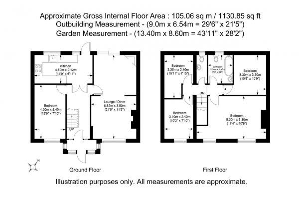 Floor Plan for 5 Bedroom Semi-Detached House for Sale in Kingshill Avenue, Hayes, Middlesex, UB4 8DA, UB4, 8DA -  &pound599,950