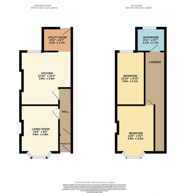 Floor Plan for 2 Bedroom Terraced House for Sale in New Street, Wallasey, CH44, 7BN -  &pound90,000
