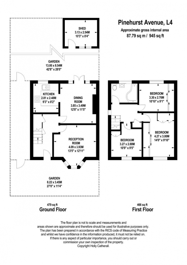 Floor Plan Image for 3 Bedroom Semi-Detached House for Sale in Pinehurst Avenue, Anfield, Liverpool