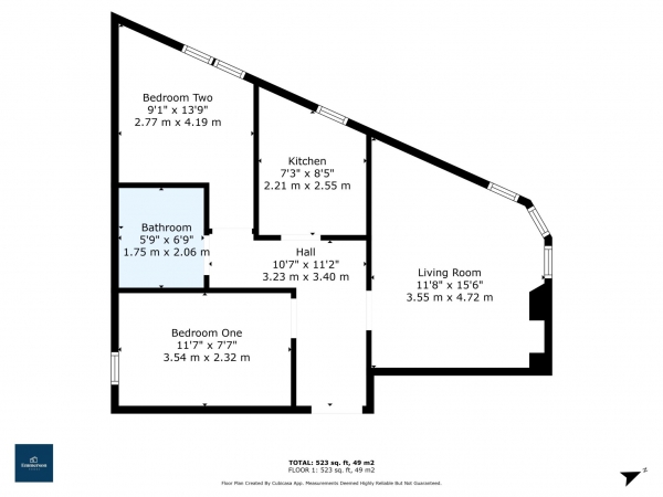 Floor Plan Image for 2 Bedroom Flat for Sale in Thornhill, Johnstone, PA5