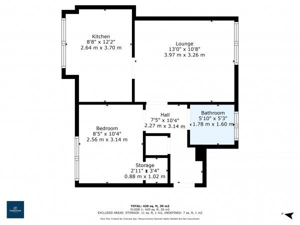 Floor Plan Image for 1 Bedroom Flat for Sale in George Street, Paisley, PA1