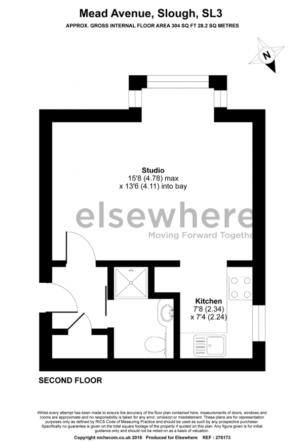 Floor Plan Image for 1 Bedroom Studio for Sale in Mead Avenue, Langley, Slough, SL3 8JE
