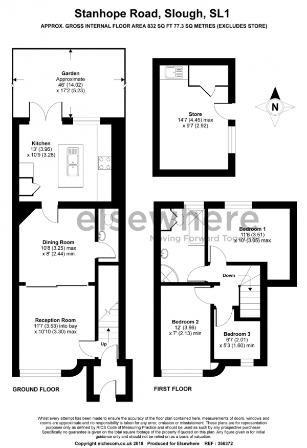 Floor Plan Image for 3 Bedroom Terraced House for Sale in Stanhope Road, Slough, SL1 6JS