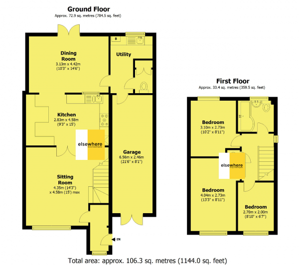 Floor Plan Image for 3 Bedroom Semi-Detached House for Sale in Millstream Close, Andover, Hampshire, SP10 2NB