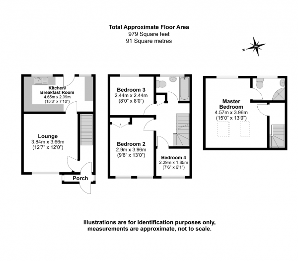 Floor Plan Image for 4 Bedroom Terraced House for Sale in Warren Close, Langley, SL3 7UA