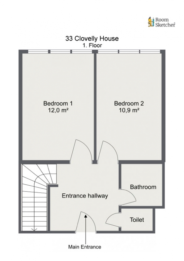 Floor Plan Image for 3 Bedroom Flat to Rent in Clovelly Way, London, E1 0SF