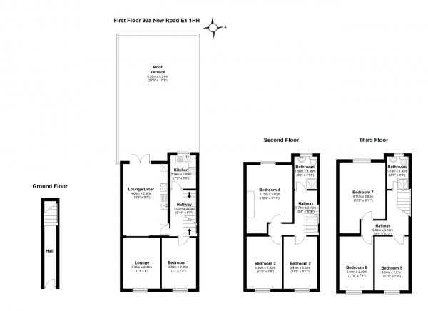 Floor Plan Image for 7 Bedroom End of Terrace House to Rent in New Road, Whitechapel, London, E1 1HH