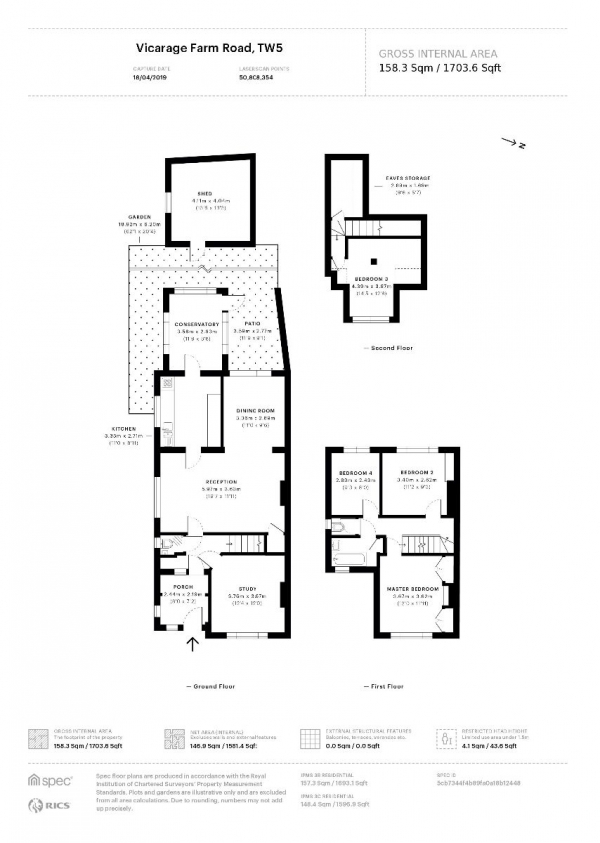 Floor Plan for 4 Bedroom Semi-Detached House for Sale in Vicarage Farm Road, Heston, TW5 , TW5, 0AG - Guide Price &pound489,950