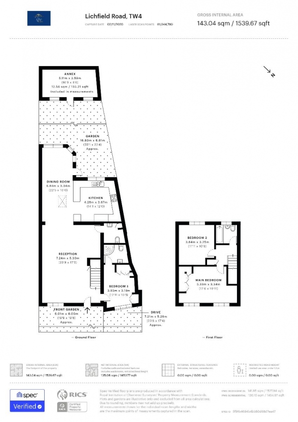 Floor Plan Image for 3 Bedroom End of Terrace House for Sale in Lichfield Road, Hounslow