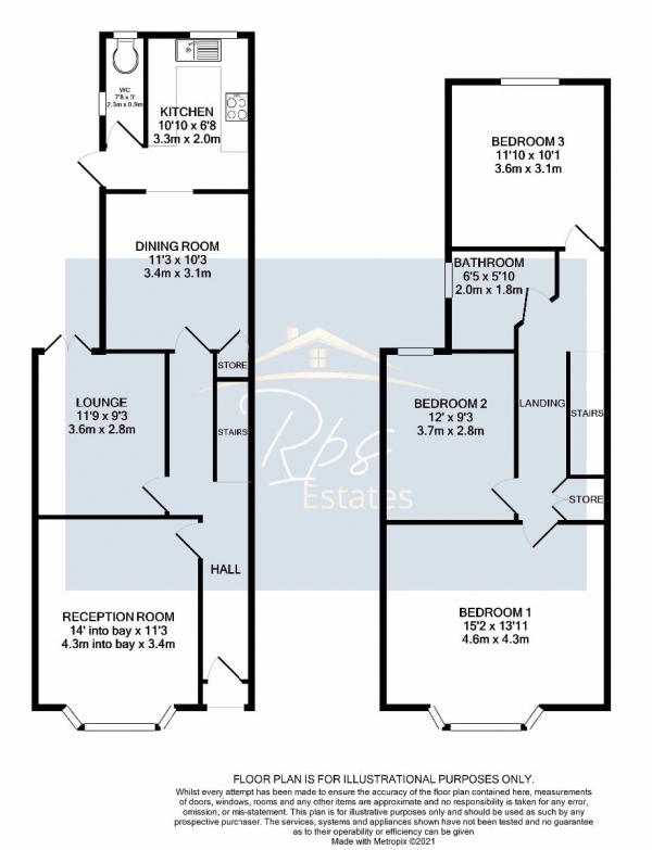 Floor Plan Image for 3 Bedroom Terraced House for Sale in Grove Road, Hounslow, TW3