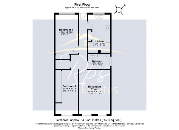 Floor Plan Image for 2 Bedroom Maisonette for Sale in Rochfords Gardens, Slough, SL2