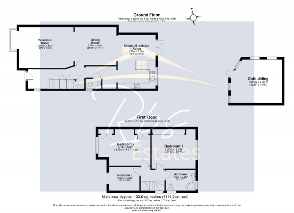 Floor Plan Image for 3 Bedroom Semi-Detached House for Sale in The Warren, Heston, TW5