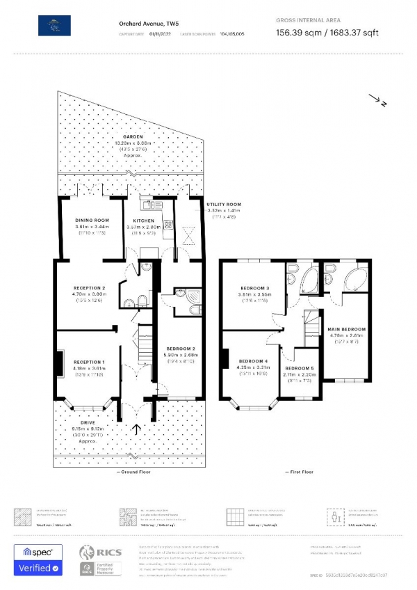 Floor Plan for 5 Bedroom Semi-Detached House for Sale in Orchard Avenue, Heston, TW5, TW5, 0DU - Guide Price &pound672,500
