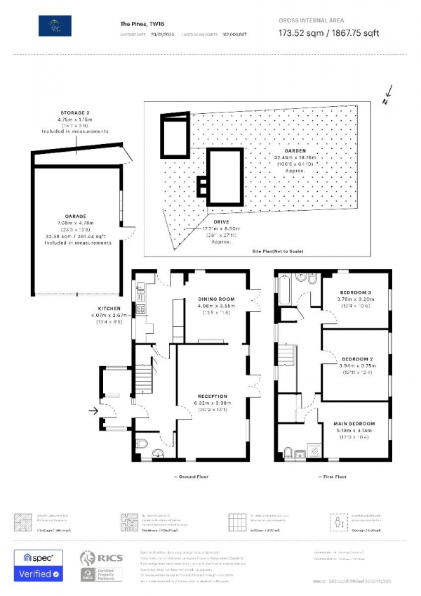 Floor Plan for 3 Bedroom Detached House for Sale in The Pines, Sunbury-on-Thames, TW16, TW16, 6HT - Guide Price &pound985,000