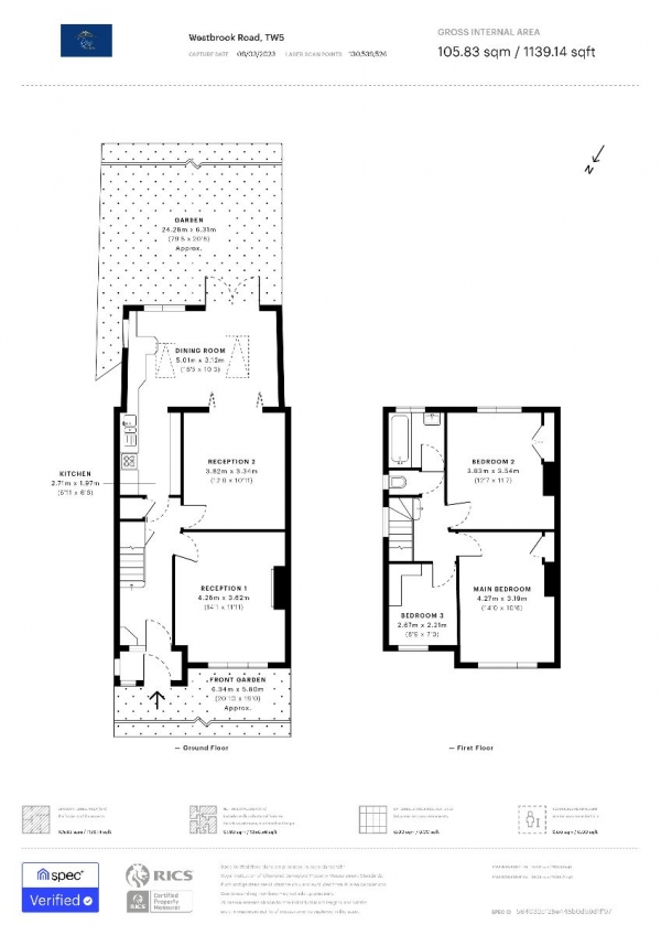Floor Plan for 3 Bedroom Semi-Detached House for Sale in Westbrook Road, Heston, TW5, TW5, 0NG -  &pound550,000