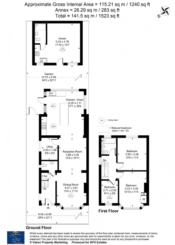 Floor Plan for 4 Bedroom Semi-Detached House for Sale in Bulstrode Gardens, Hounslow, TW3, TW3, 3AJ - Guide Price &pound695,000