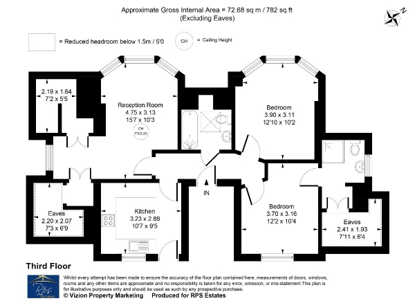 Floor Plan for 2 Bedroom Flat for Sale in Widmer Court, Vicarage Farm Road, Hounslow, TW3, TW3, 4NL - OIRO &pound345,000