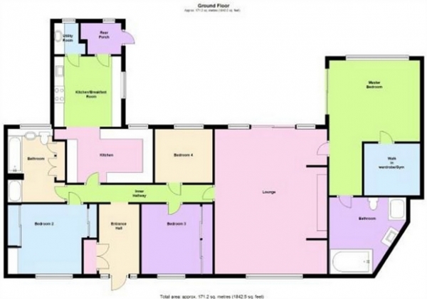 Floor Plan Image for 4 Bedroom Detached Bungalow for Sale in St Lawrence Boulevard, Radcliffe-on-Trent, Nottingham