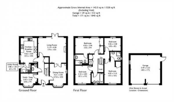 Floor Plan Image for 4 Bedroom Detached House for Sale in Uptons Garden, Whitminster, Gloucester