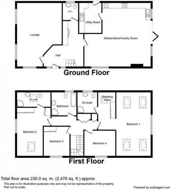 Floor Plan Image for 4 Bedroom Detached House for Sale in Peters Road, Locks Heath, Southampton, Hampshire