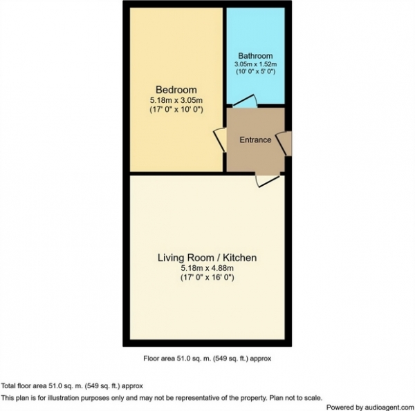 Floor Plan Image for 1 Bedroom Flat for Sale in The Esplanade, Sunderland, Tyne and Wear