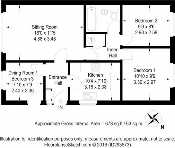 Floor Plan Image for 2 Bedroom Flat for Sale in St Marys Close, Alton, Hampshire