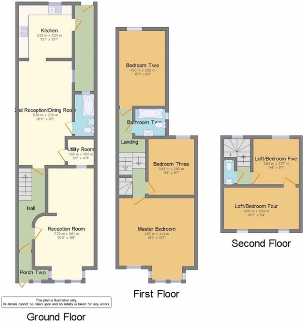 Floor Plan Image for 5 Bedroom Terraced House for Sale in Kirton Road, London