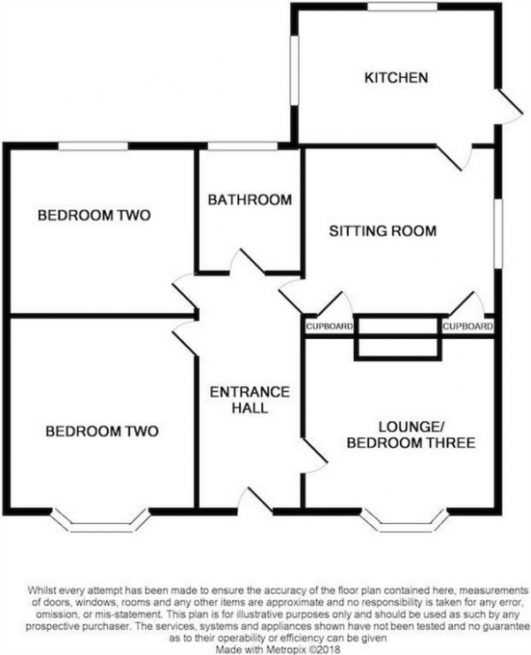 Floor Plan Image for 2 Bedroom Detached Bungalow for Sale in Straight Furlong, Pymoor, Ely, Cambridgeshire