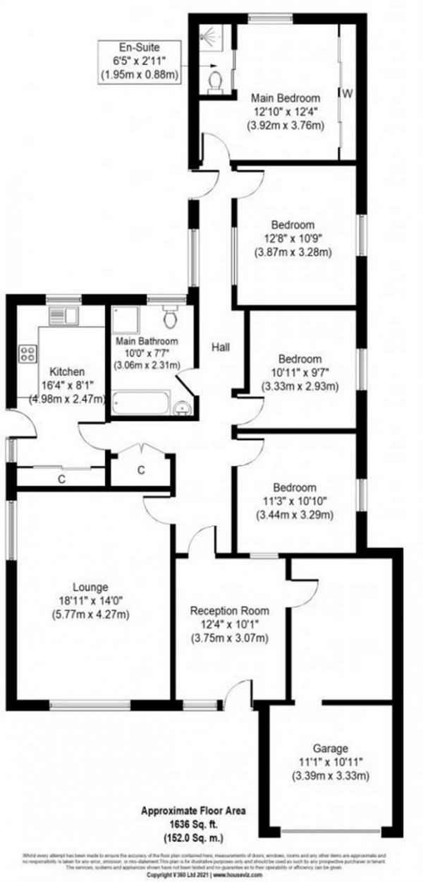 Floor Plan Image for 4 Bedroom Detached Bungalow for Sale in Hazel Grove, Welton, Lincoln