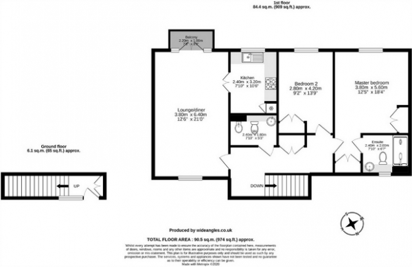 Floor Plan Image for 2 Bedroom Flat for Sale in South Street, Letcombe Regis, Wantage, Oxfordshire