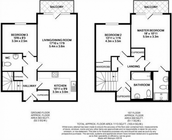 Floor Plan Image for 3 Bedroom Flat for Sale in 13 Pennyroyal Drive, West Drayton, Greater London