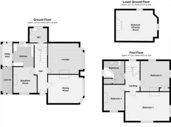 Floor Plan Image for 4 Bedroom Detached House for Sale in Woods Hill, Limpley Stoke, Bath, Wiltshire