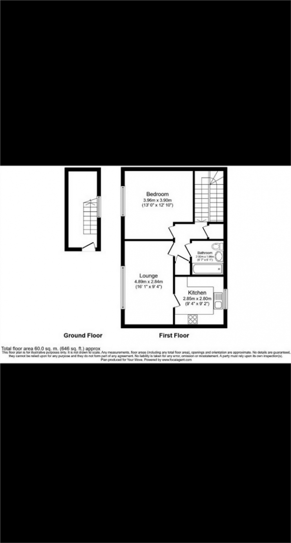 Floor Plan Image for 1 Bedroom Maisonette for Sale in Watercress Drive, Sevenoaks, Kent