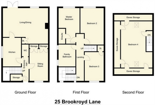 Floor Plan Image for 4 Bedroom Semi-Detached House for Sale in Brookroyd Lane, Batley, West Yorkshire