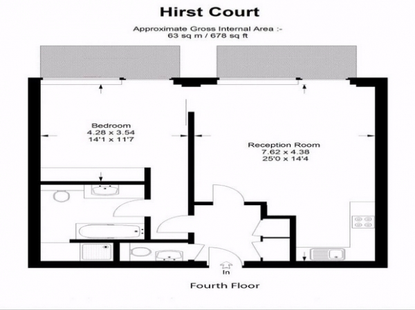 Floor Plan Image for 1 Bedroom Flat to Rent in Grosvenor Waterside, Belgravia