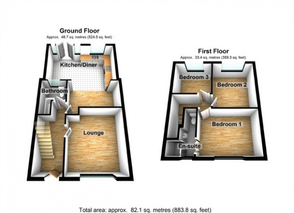 Floor Plan Image for 3 Bedroom Terraced House for Sale in Greatdown Road, Hanwell, London