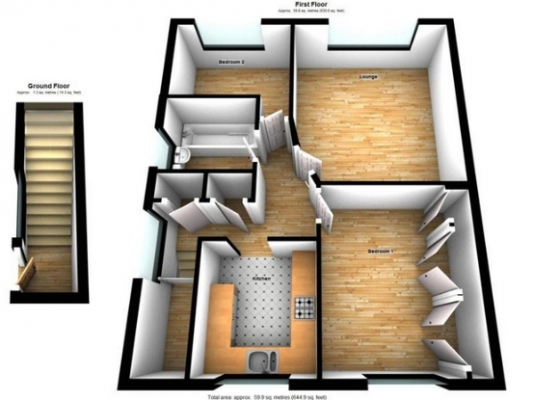 Floor Plan Image for 2 Bedroom Flat for Sale in The Heath, Lower Boston Road, Hanwell, LONDON