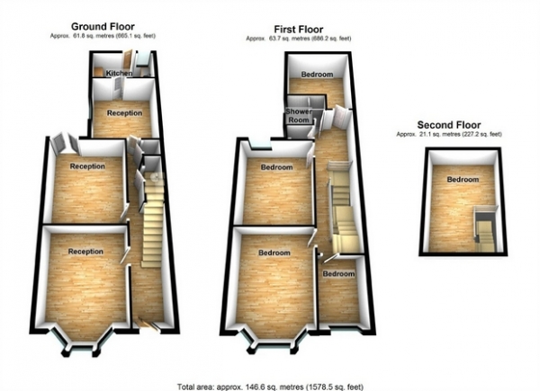 Floor Plan Image for 5 Bedroom Terraced House for Sale in Thurlby Road, Wembley, Middlesex