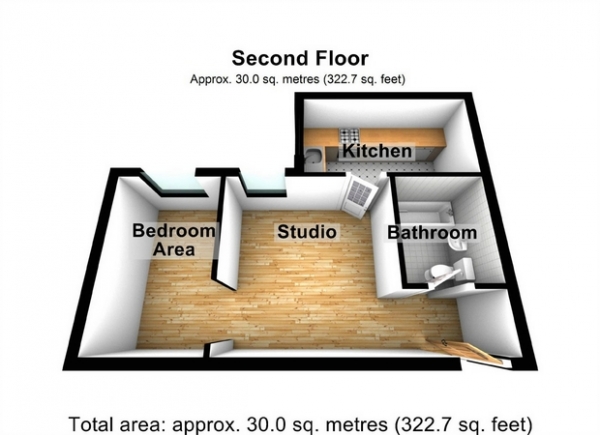 Floor Plan Image for 1 Bedroom Flat for Sale in Burket Close, Norwood Green, Southall, Middlesex