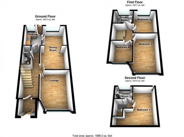 Floor Plan Image for 4 Bedroom Terraced House for Sale in Brentvale Avenue, Southall, Middlesex