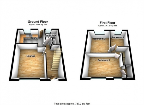 Floor Plan Image for 3 Bedroom Terraced House for Sale in Templeman Road, Hanwell, London